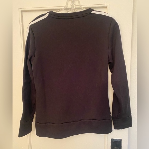 Adidas Unisex Black Crew Neck Logo Sweatshirt with Stripes Down Arms Siz… - Picture 5 of 9